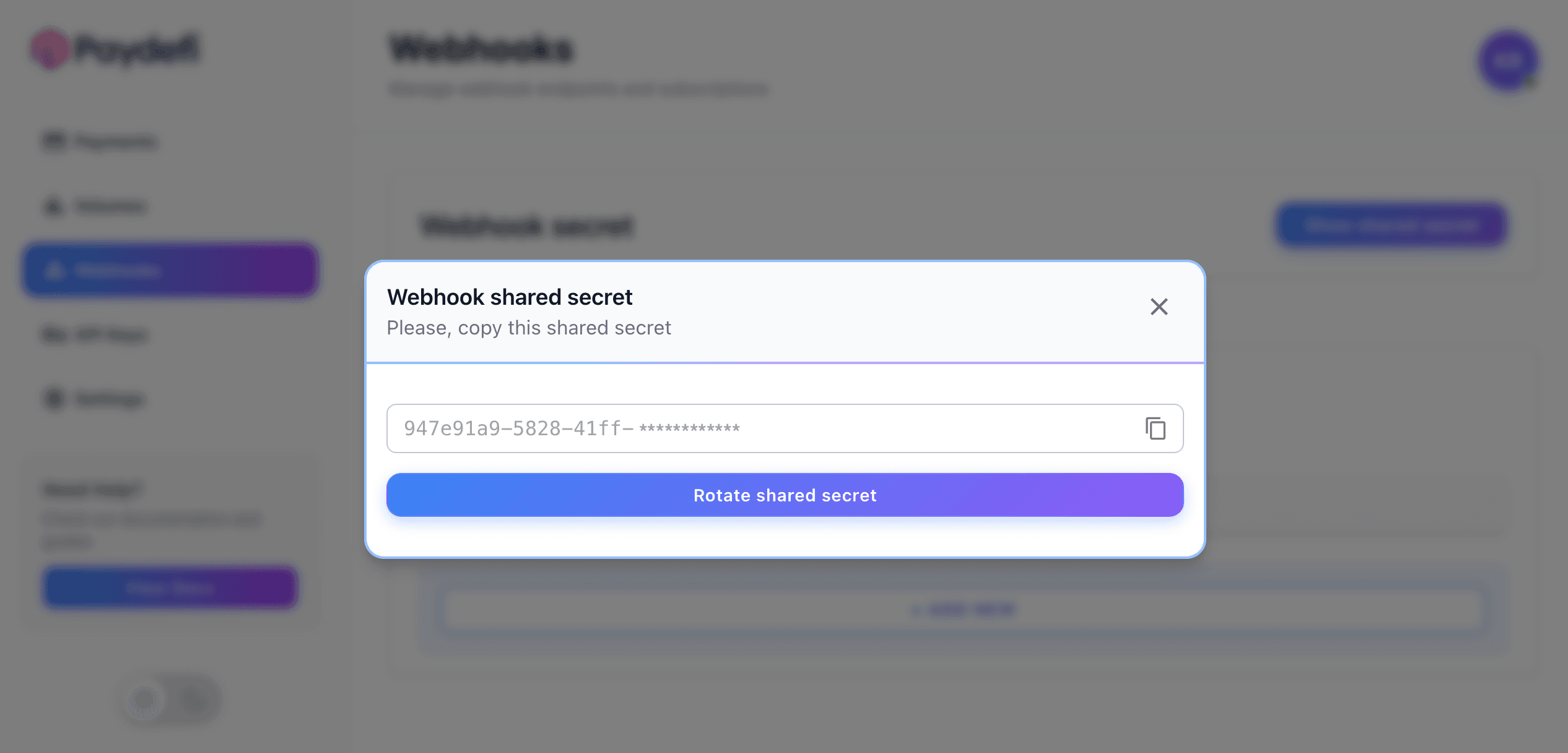 Generate webhook secret